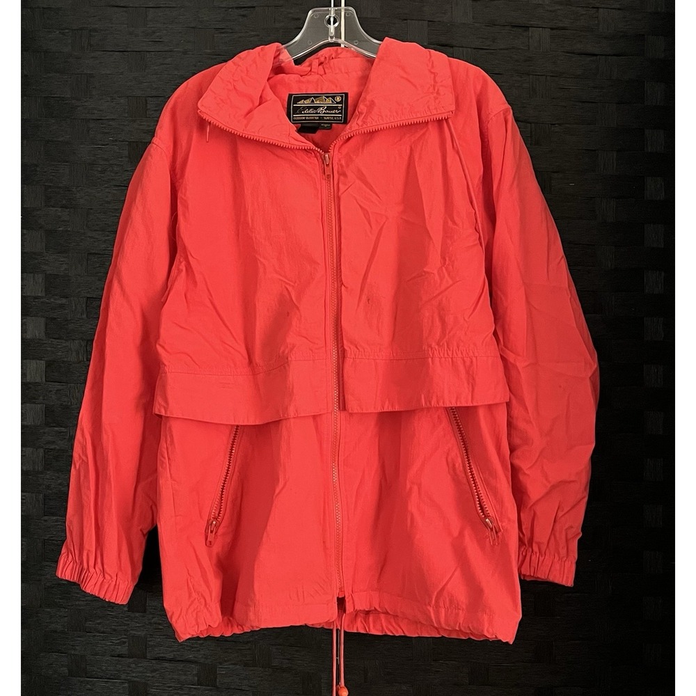 Women's Eddie Bauer Jacket Windbreaker‎ Sz M Light Orange -Coral Good Condition!